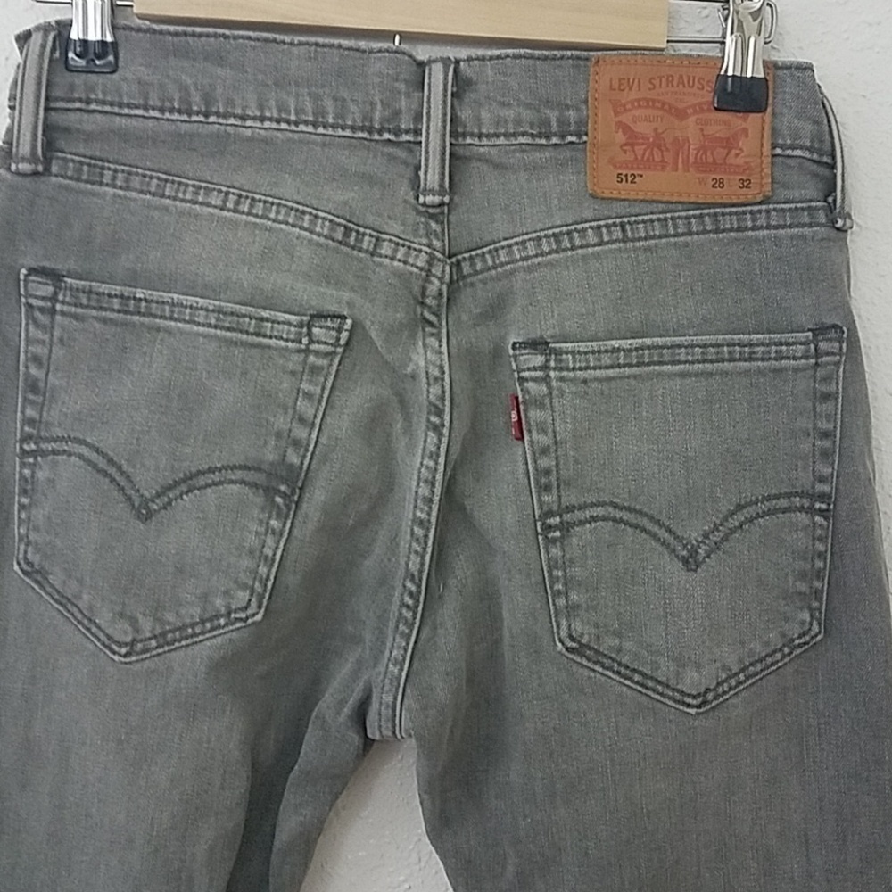 levi's W28 L32 faded black gray straight leg jeans - Picture 5 of 7